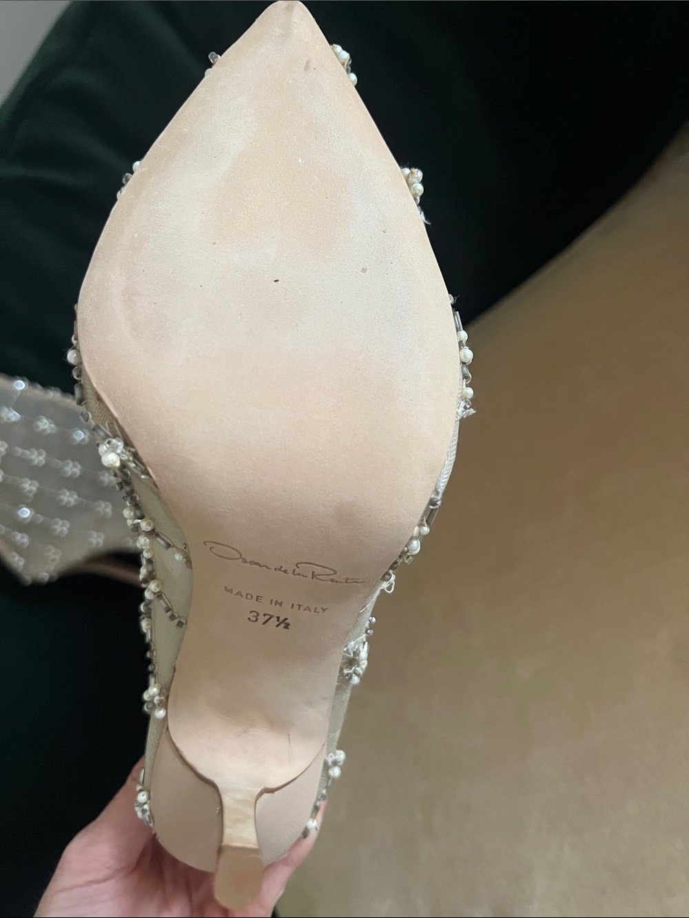 NIB Oscar de la Renta Pearlette Embroidered Booties - Size 37.5 - Picture 12 of 14